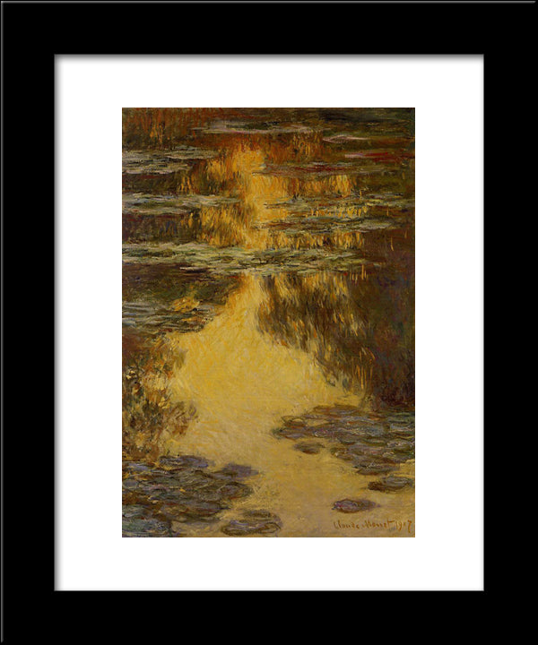 Water Lilies 20x24 Black Modern Wood Framed Art Print Poster by Monet, Claude