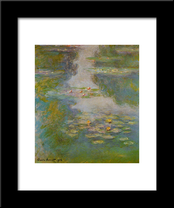 Water Lilies 20x24 Black Modern Wood Framed Art Print Poster by Monet, Claude
