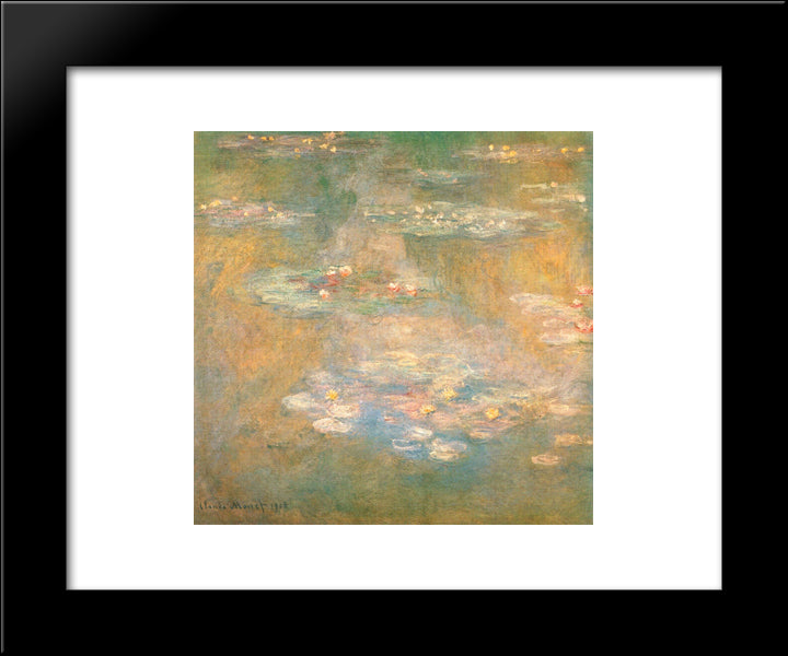 Water Lilies 20x24 Black Modern Wood Framed Art Print Poster by Monet, Claude