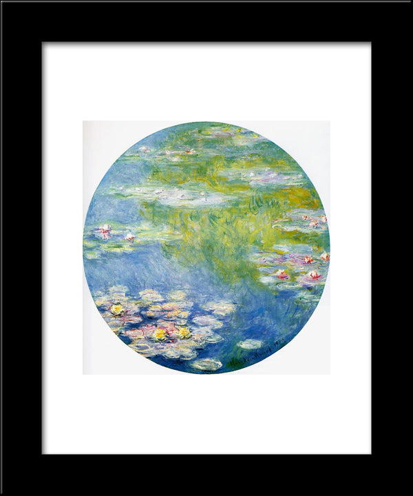 Water Lilies 20x24 Black Modern Wood Framed Art Print Poster by Monet, Claude