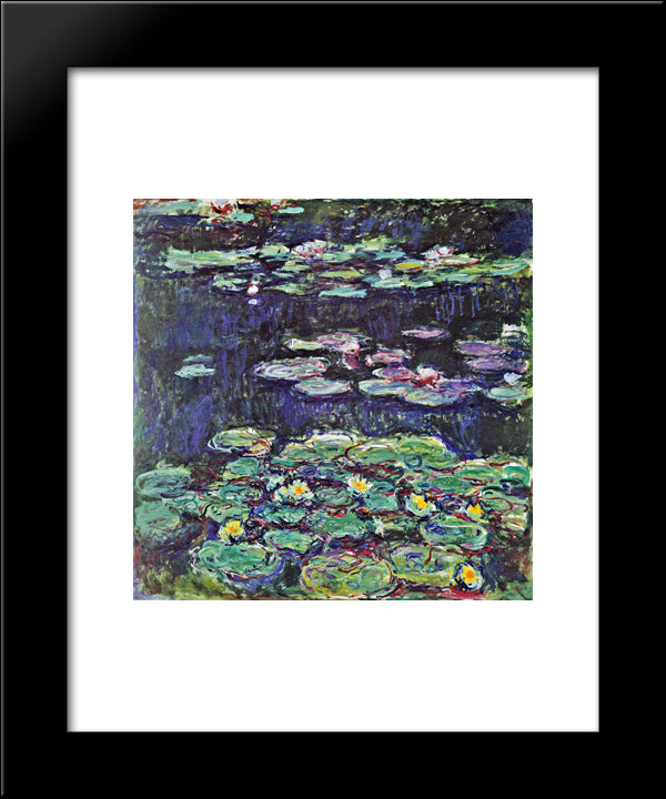 Water Lilies 20x24 Black Modern Wood Framed Art Print Poster by Monet, Claude