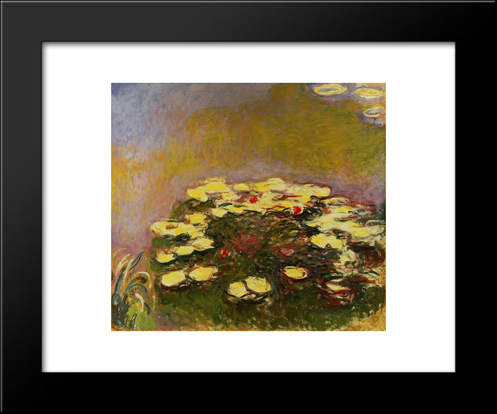 Water Lilies 20x24 Black Modern Wood Framed Art Print Poster by Monet, Claude