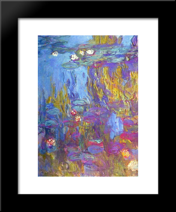 Water Lilies 20x24 Black Modern Wood Framed Art Print Poster by Monet, Claude