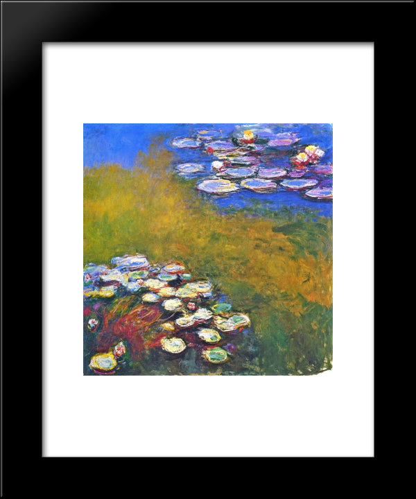 Water Lilies 20x24 Black Modern Wood Framed Art Print Poster by Monet, Claude