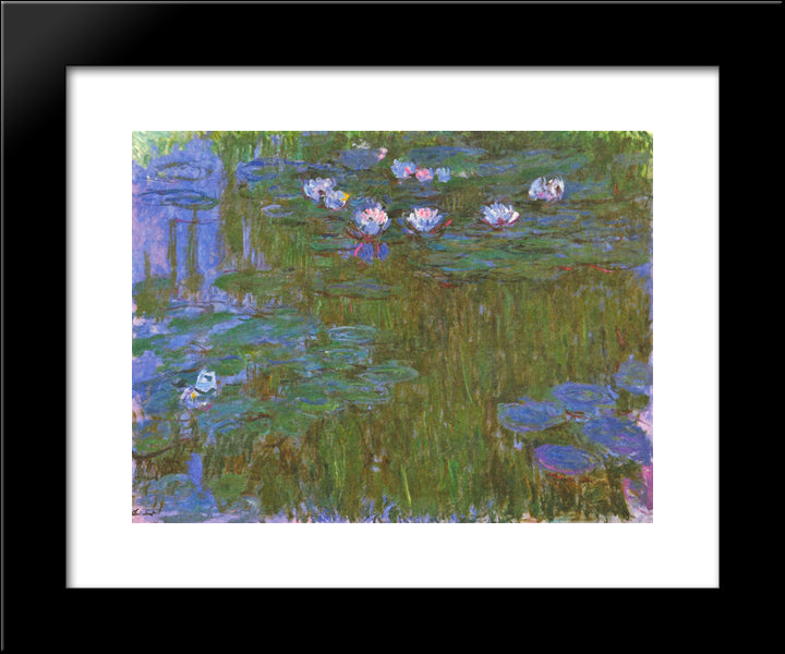 Water Lilies 20x24 Black Modern Wood Framed Art Print Poster by Monet, Claude