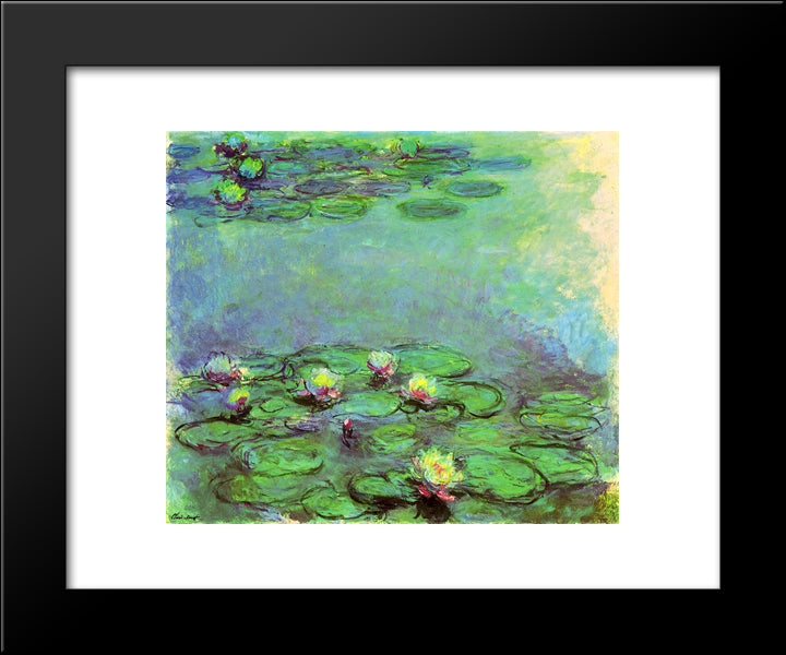 Water Lilies 20x24 Black Modern Wood Framed Art Print Poster by Monet, Claude