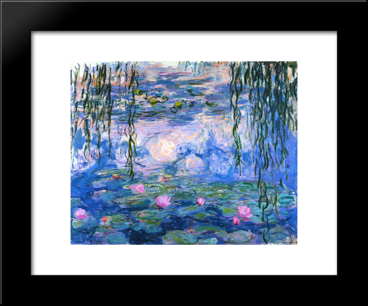Water Lilies 20x24 Black Modern Wood Framed Art Print Poster by Monet, Claude