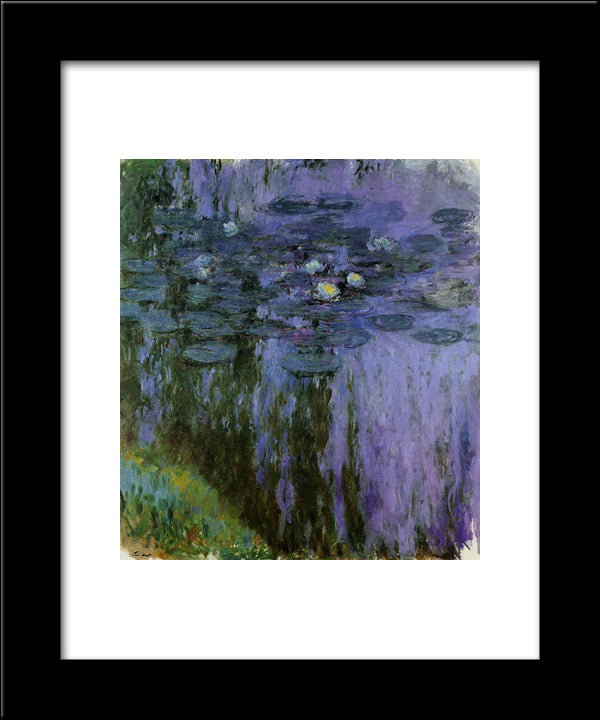 Water Lilies 20x24 Black Modern Wood Framed Art Print Poster by Monet, Claude
