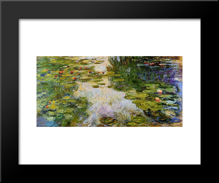 Water Lilies 20x24 Black Modern Wood Framed Art Print Poster by Monet, Claude