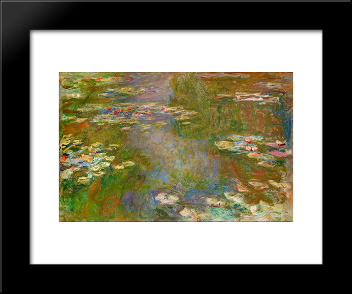 Water Lilies 20x24 Black Modern Wood Framed Art Print Poster by Monet, Claude