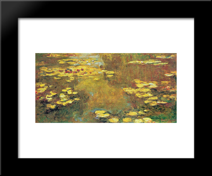 Water Lilies 20x24 Black Modern Wood Framed Art Print Poster by Monet, Claude