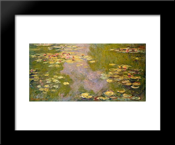 Water Lilies 20x24 Black Modern Wood Framed Art Print Poster by Monet, Claude