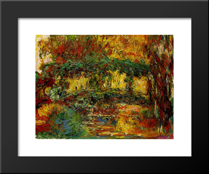 The Japanese Bridge 20x24 Black Modern Wood Framed Art Print Poster by Monet, Claude