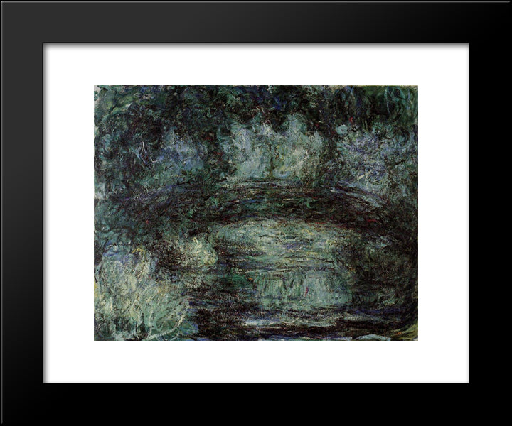 The Japanese Bridge 20x24 Black Modern Wood Framed Art Print Poster by Monet, Claude