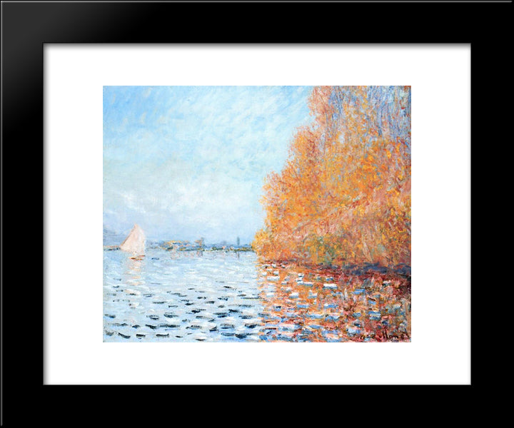 The Siene At Argentuil 20x24 Black Modern Wood Framed Art Print Poster by Monet, Claude