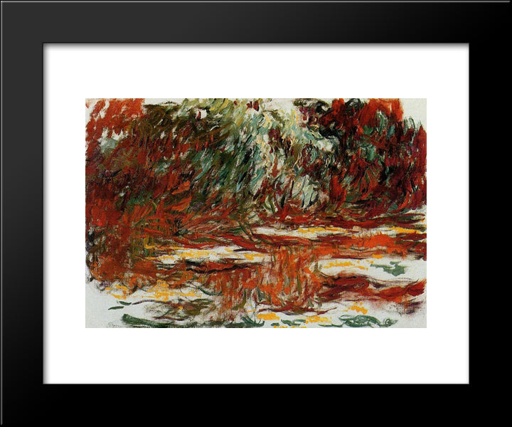 Water Lily Pond 20x24 Black Modern Wood Framed Art Print Poster by Monet, Claude