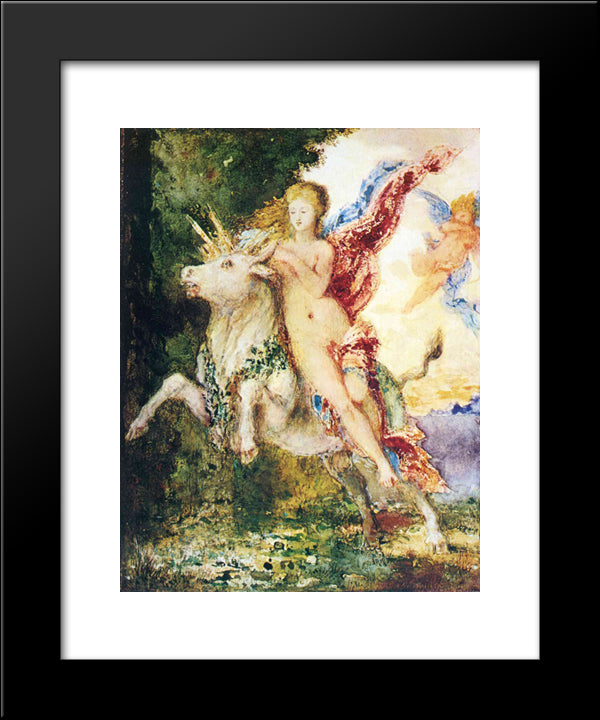 The Abduction Of Europa 20x24 Black Modern Wood Framed Art Print Poster by Moreau, Gustave