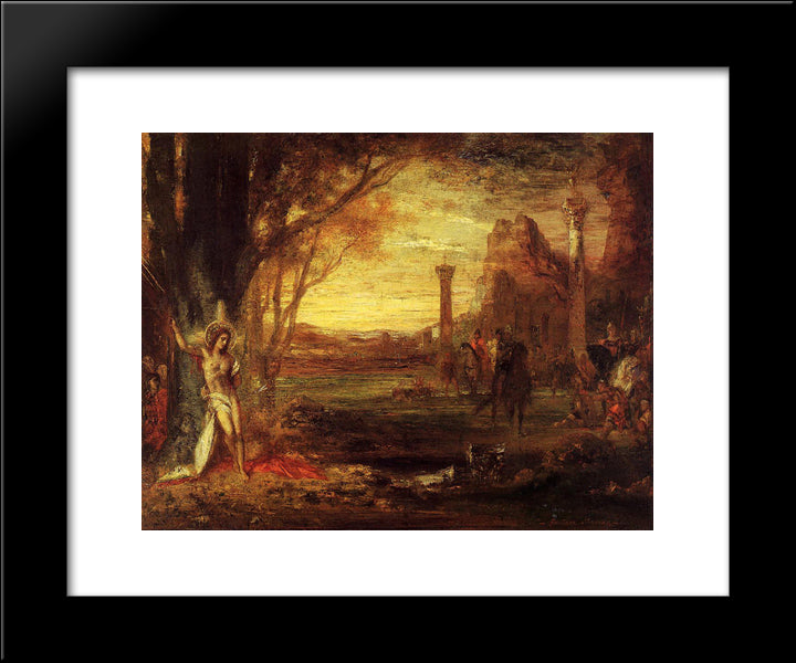 Saint Sebastian And His Executioners 20x24 Black Modern Wood Framed Art Print Poster by Moreau, Gustave