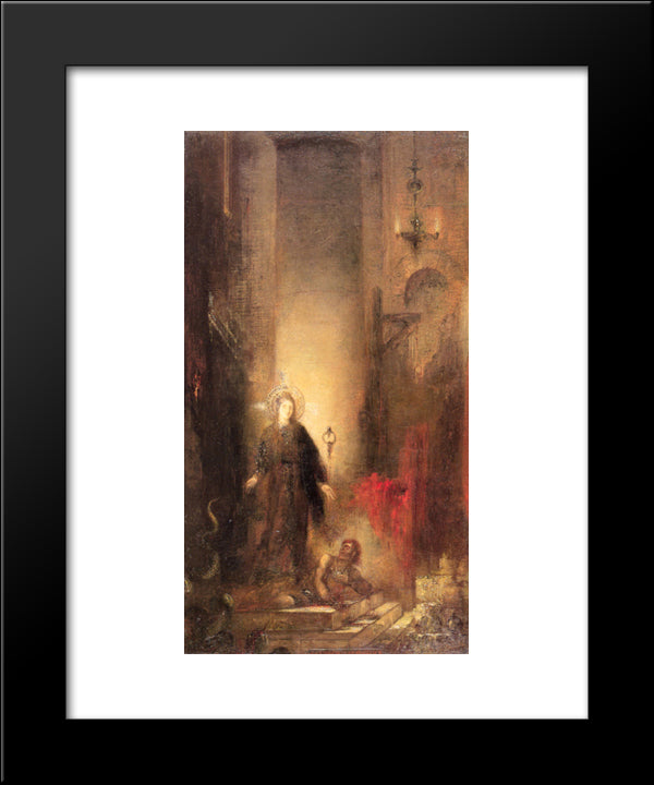Saint Margaret 20x24 Black Modern Wood Framed Art Print Poster by Moreau, Gustave