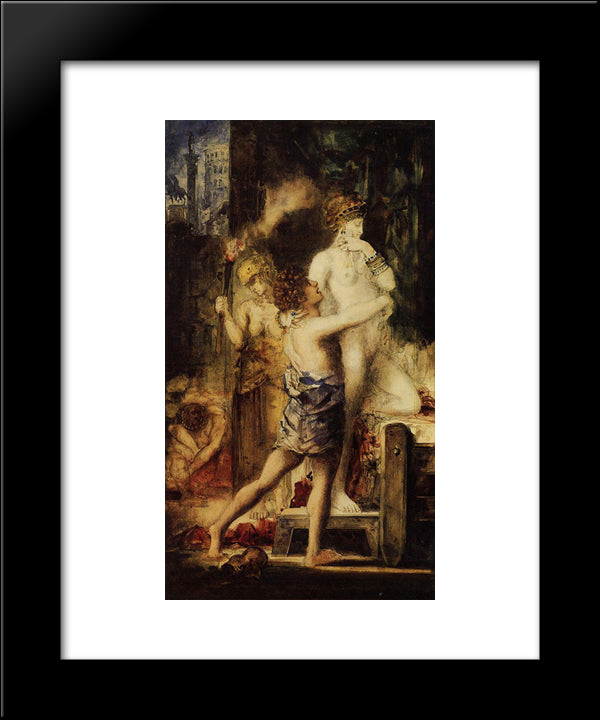 The Execution Of Messalina 20x24 Black Modern Wood Framed Art Print Poster by Moreau, Gustave