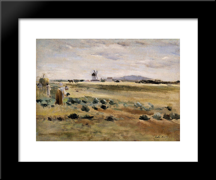 The Little Windmill At Gennevilliers 20x24 Black Modern Wood Framed Art Print Poster by Morisot, Berthe