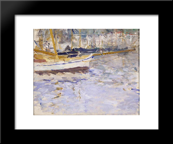 The Port Of Nice 20x24 Black Modern Wood Framed Art Print Poster by Morisot, Berthe