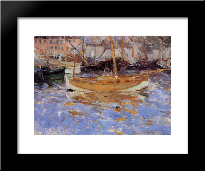 The Port Of Nice 20x24 Black Modern Wood Framed Art Print Poster by Morisot, Berthe