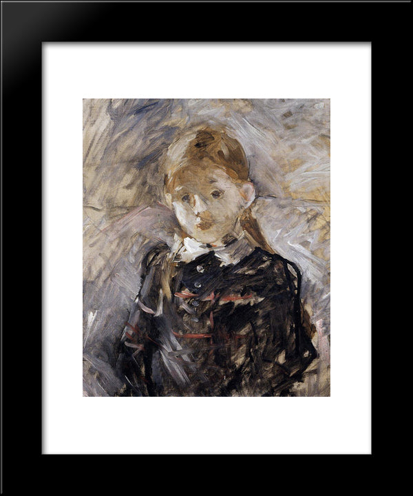 Little Girl With Blond Hair 20x24 Black Modern Wood Framed Art Print Poster by Morisot, Berthe