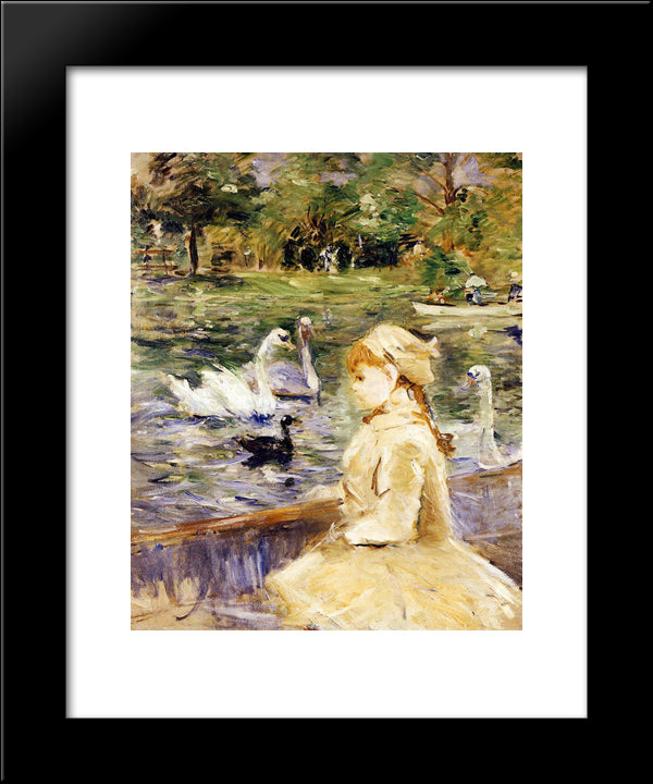 Young Girl Boating 20x24 Black Modern Wood Framed Art Print Poster by Morisot, Berthe