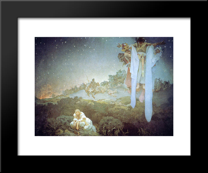 Untitled 20x24 Black Modern Wood Framed Art Print Poster by Mucha, Alphonse