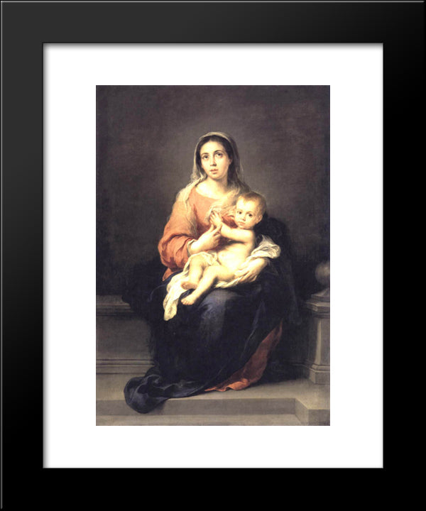 Madonna And Child 20x24 Black Modern Wood Framed Art Print Poster by Murillo, Bartolome Esteban