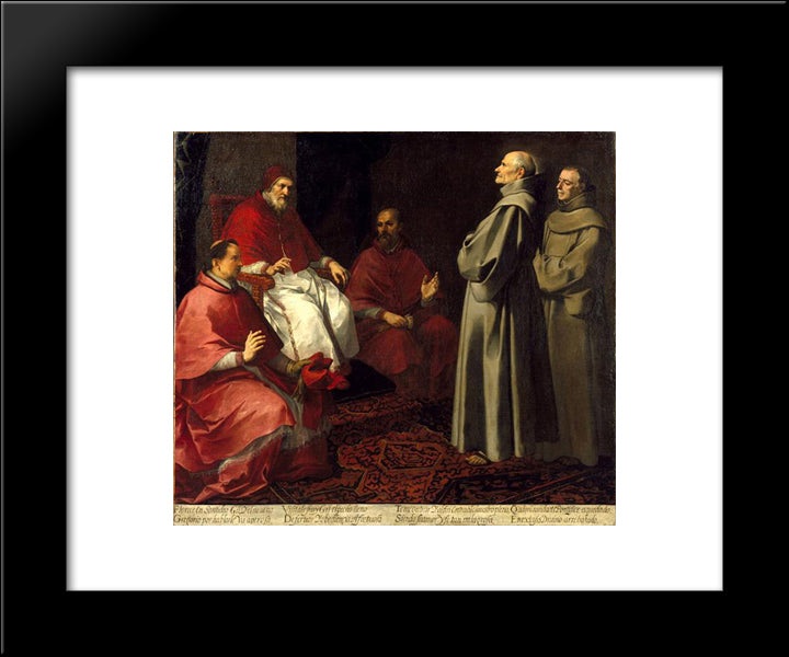 The Blessed Giles Levitating Before Pope Gregory Ix 20x24 Black Modern Wood Framed Art Print Poster by Murillo, Bartolome Esteban
