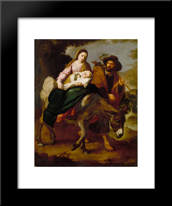 The Flight Into Egypt 20x24 Black Modern Wood Framed Art Print Poster by Murillo, Bartolome Esteban
