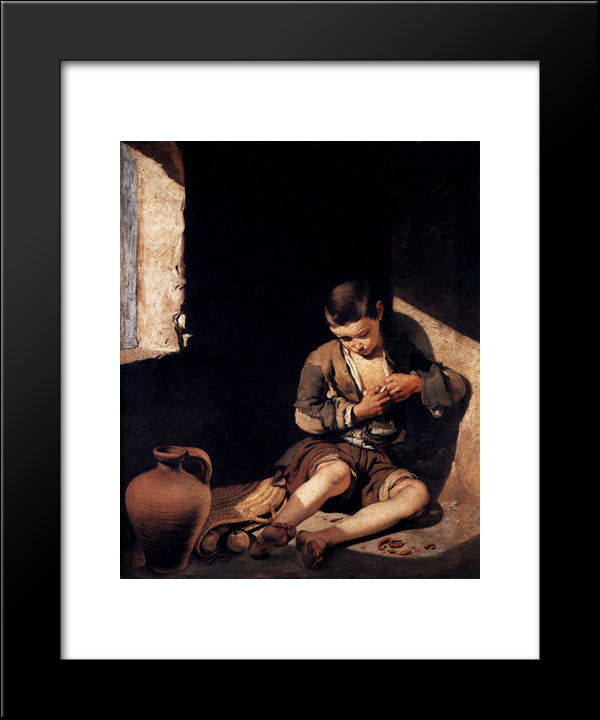 The Young Beggar 20x24 Black Modern Wood Framed Art Print Poster by Murillo, Bartolome Esteban