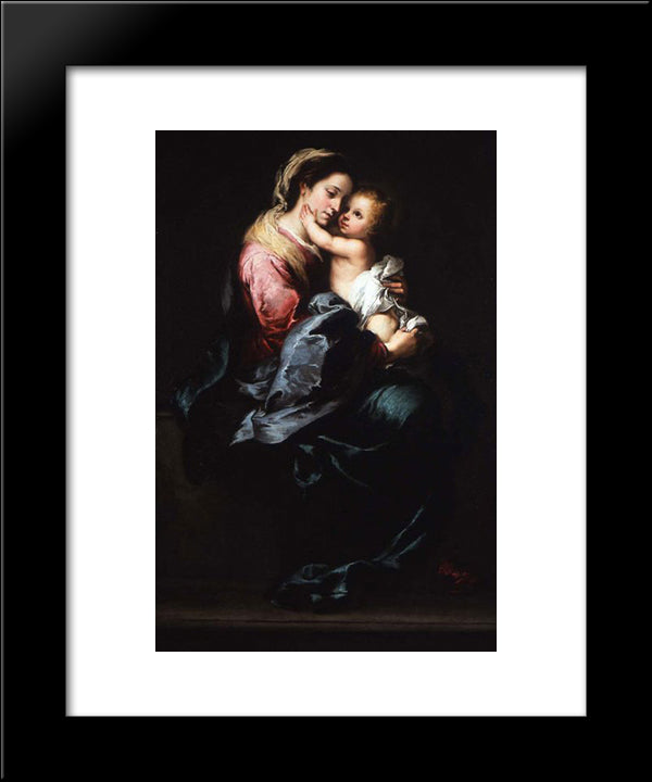 Virgin And Child 20x24 Black Modern Wood Framed Art Print Poster by Murillo, Bartolome Esteban
