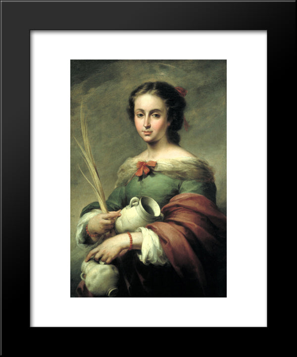 Santa Rufina 20x24 Black Modern Wood Framed Art Print Poster by Murillo, Bartolome Esteban