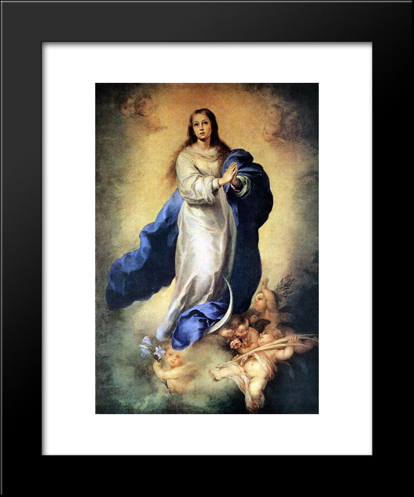 The Immaculate Conception 20x24 Black Modern Wood Framed Art Print Poster by Murillo, Bartolome Esteban