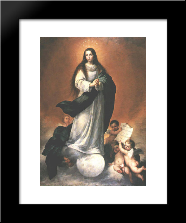 The Immaculate Conception 20x24 Black Modern Wood Framed Art Print Poster by Murillo, Bartolome Esteban
