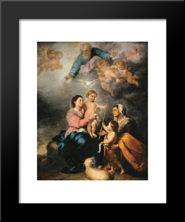 The Holy Family (The Seville Virgin) 20x24 Black Modern Wood Framed Art Print Poster by Murillo, Bartolome Esteban