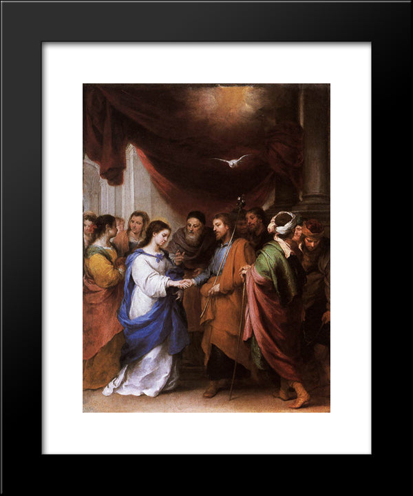 The Marriage Of The Virgin 20x24 Black Modern Wood Framed Art Print Poster by Murillo, Bartolome Esteban