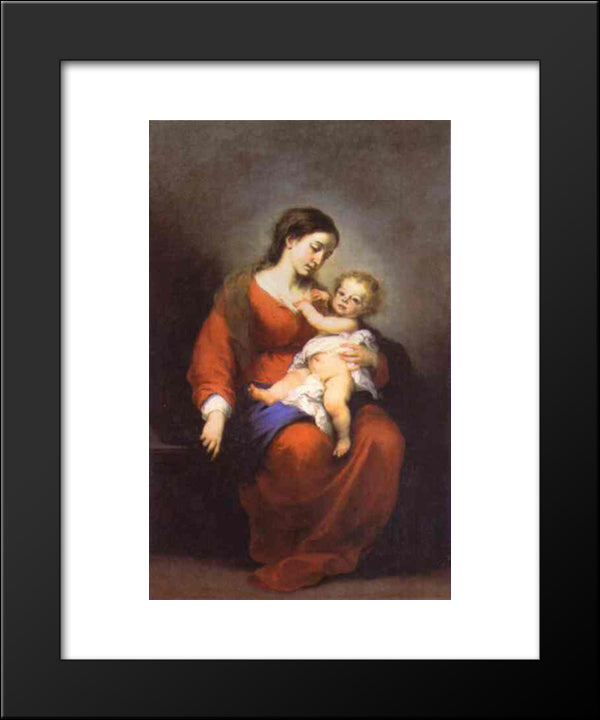 Virgin And Child 20x24 Black Modern Wood Framed Art Print Poster by Murillo, Bartolome Esteban
