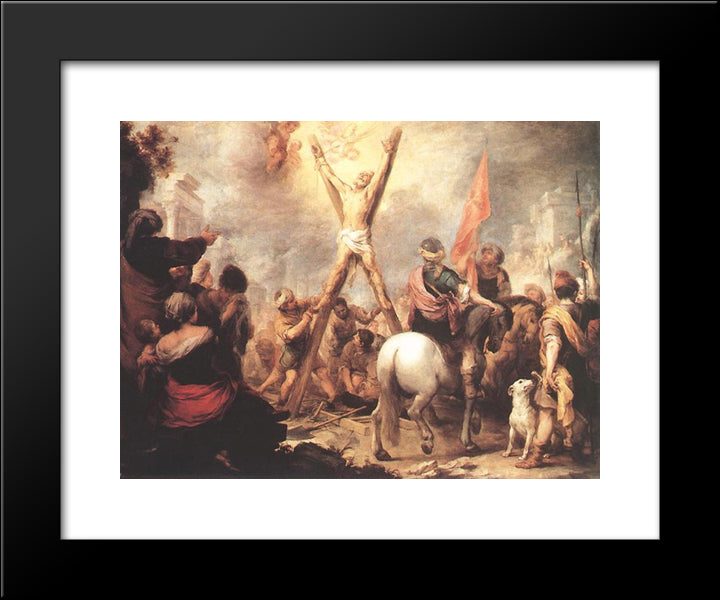 The Martyrdom Of St. Andrew 20x24 Black Modern Wood Framed Art Print Poster by Murillo, Bartolome Esteban