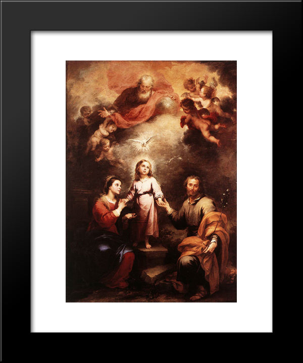 The Two Trinities 20x24 Black Modern Wood Framed Art Print Poster by Murillo, Bartolome Esteban
