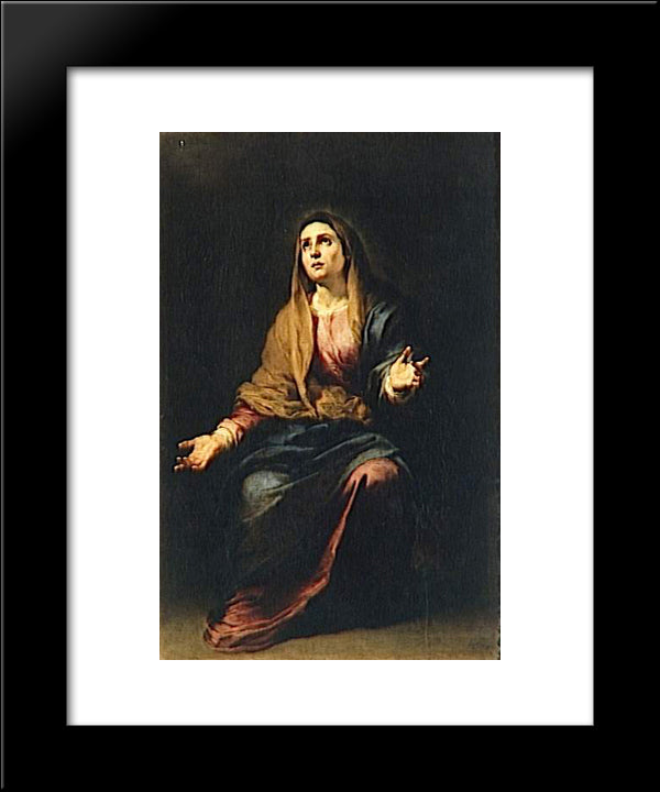 Mother Of Sorrows 20x24 Black Modern Wood Framed Art Print Poster by Murillo, Bartolome Esteban