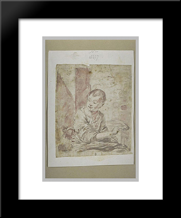 Portrait Of A Child 20x24 Black Modern Wood Framed Art Print Poster by Murillo, Bartolome Esteban