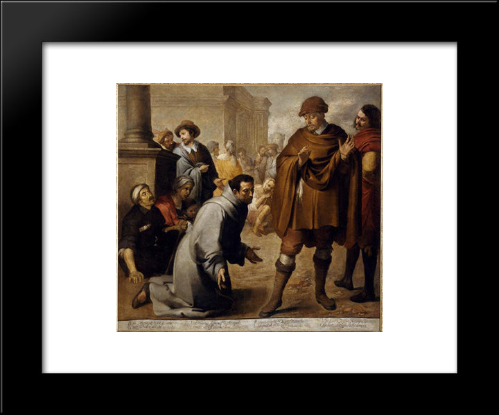 San Salvador De Horta, And Inquisitor Of Aragon 20x24 Black Modern Wood Framed Art Print Poster by Murillo, Bartolome Esteban
