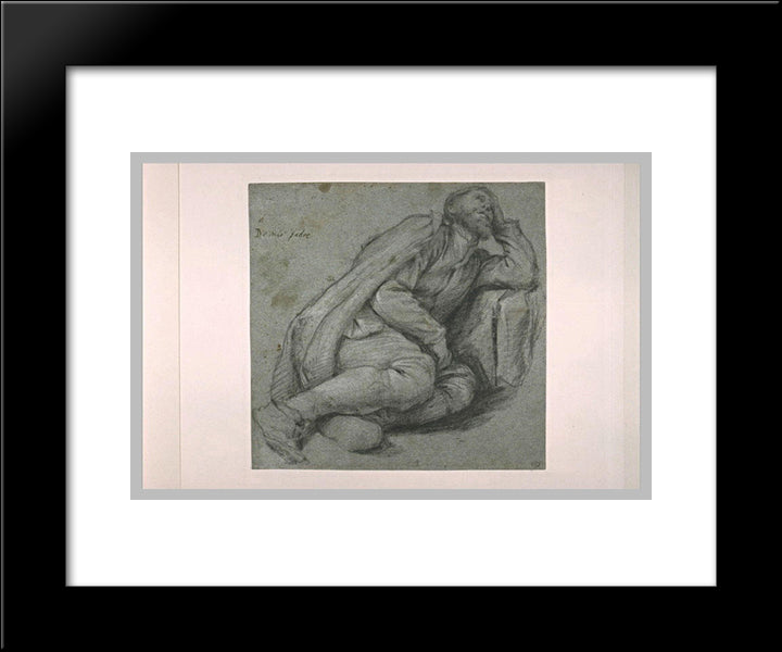 Sleeping Man 20x24 Black Modern Wood Framed Art Print Poster by Murillo, Bartolome Esteban