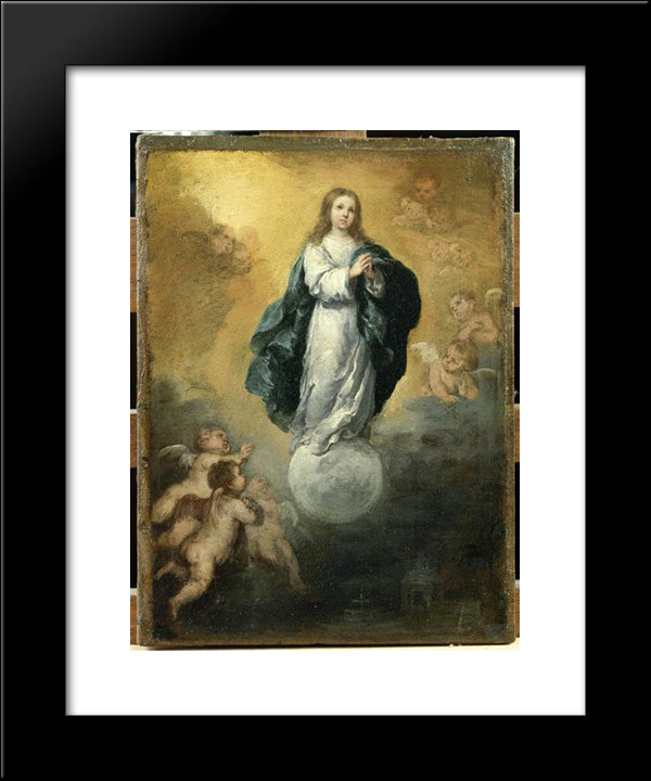 The Immaculate Conception 20x24 Black Modern Wood Framed Art Print Poster by Murillo, Bartolome Esteban