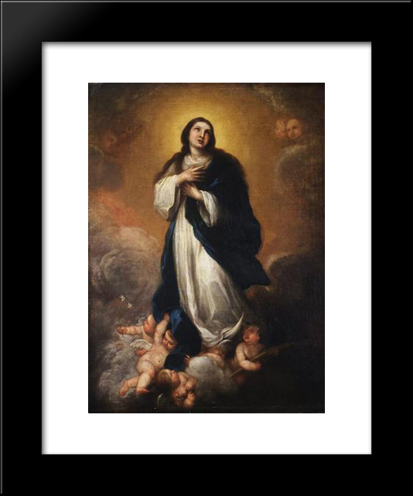 The Immaculate Conception 20x24 Black Modern Wood Framed Art Print Poster by Murillo, Bartolome Esteban