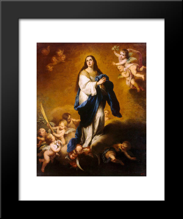 The Immaculate Conception (Oil On Canvas) 20x24 Black Modern Wood Framed Art Print Poster by Murillo, Bartolome Esteban